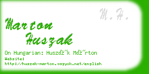 marton huszak business card